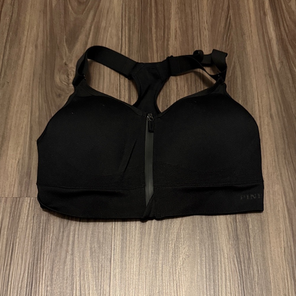 Victoria's Secret Black Zip-Front Sports Bra